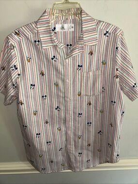 Disney Short-Sleeve Button-Down Shirt - White, Blue, Red